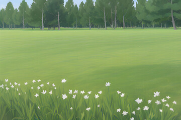 Illustrated background for children of block on a sunny day generated with AI