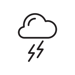 Cloud vector icon. Storm flat sign design. Lightning cloud vector icon. Weather symbol pictogram. UX UI icon
