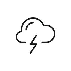 Cloud vector icon. Storm flat sign design. Lightning cloud vector icon. Weather symbol pictogram. UX UI icon