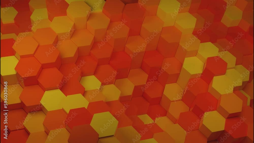 Poster 3d background with moving waves of hexagons. design. space with moving waves of hexagons for compute