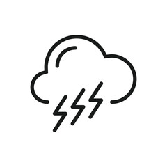 Cloud vector icon. Storm flat sign design. Lightning cloud vector icon. Weather symbol pictogram. UX UI icon