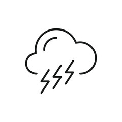 Cloud vector icon. Storm flat sign design. Lightning cloud vector icon. Weather symbol pictogram. UX UI icon