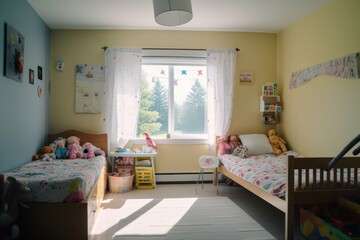 Interior of a child's bedroom. Generative AI