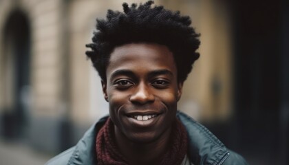 Smiling afro american man looking at camera. 