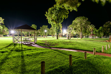 recreation park at night in the city Coolgardie, Western Australia, Australia