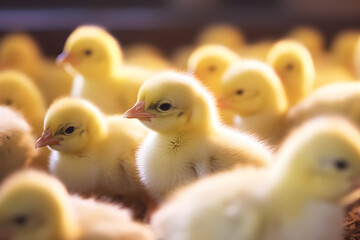 Adorable Baby Chicks on the Farm: A Symbol of New Life and Renewal. created with Generative AI
