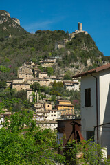 Panoramic view of Ferentillo, the old town of the mummies in Valnerina, Umbria, Italy