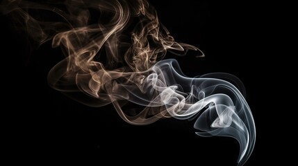 Abstract smoke moves on a black background. Design element. Abstract texture.