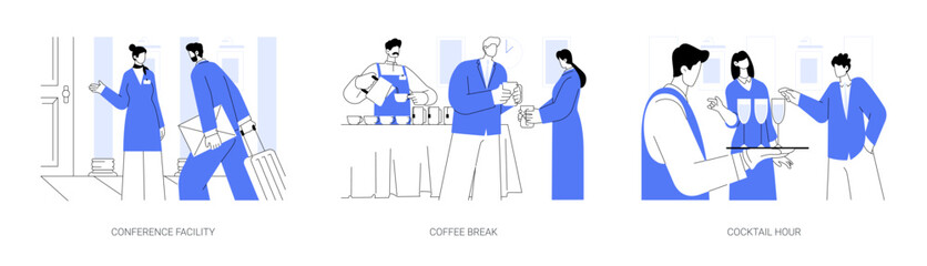 Event services abstract concept vector illustrations.