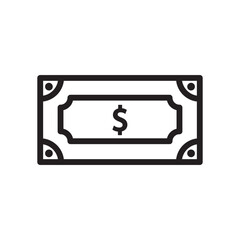 Money vector icon. Cash icon. Cash flat sign design. Money symbol. Cash outline icon. Dollar pictogram. UX UI icon