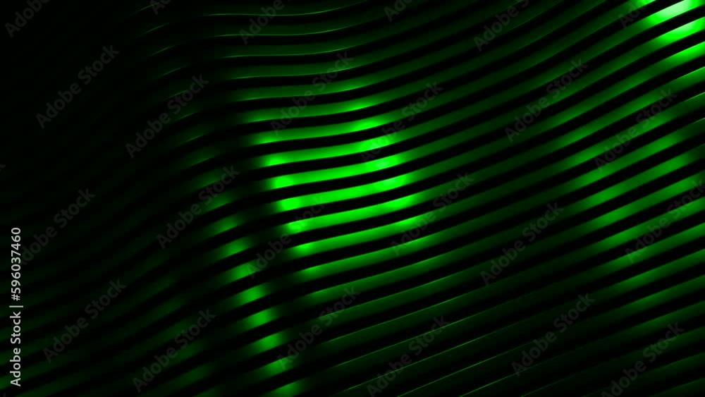 Poster striped background with moving waves. design. beautiful lines move in waves on black background. str