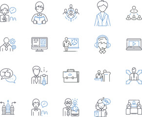 Task prioritization line icons collection. Urgency, Importance, Deadline, Efficiency, Focus, Time-management, Optimization vector and linear illustration. Ranking,Productivity,Leadership outline signs