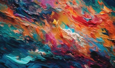 Abstract background texture of iridescent paints, generative AI