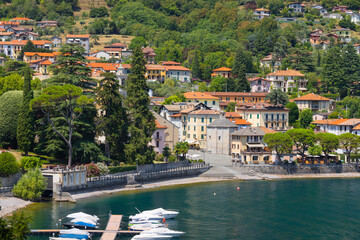 View On Lenno Town Street,  Lake Como, Italy - obrazy, fototapety, plakaty