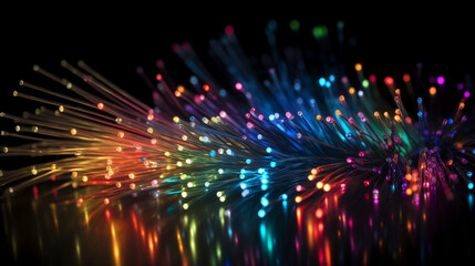 fiber optic cable, Generated AI - obrazy, fototapety, plakaty