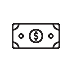 Money vector icon. Cash icon. Cash flat sign design. Money symbol. Cash outline icon. Dollar pictogram. UX UI icon