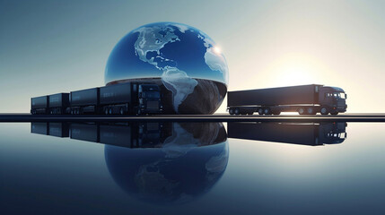 Fototapeta premium International transport network concept. Ai generative