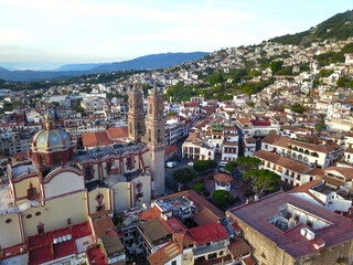 Stunning Aerial Views of Taxco Center and Santa Prisca Church