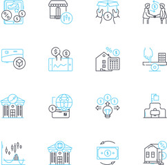 Exchange linear icons set. Swap, Barter, Trade, Conversion, Switch, Interchange, Transfer line vector and concept signs. Replace,Reciprocate,Alternation outline illustrations