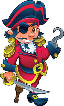 Funny pirate, cute cartoon character