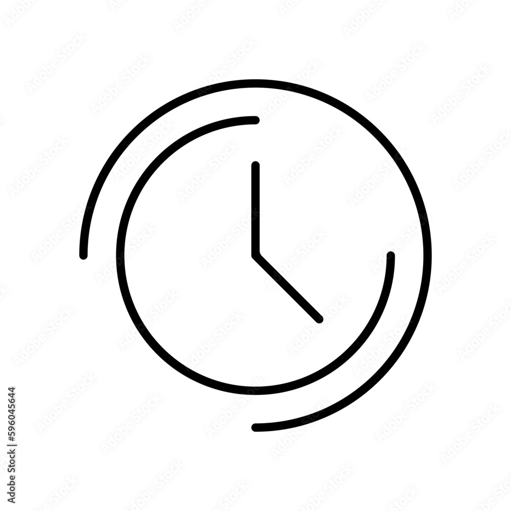 Poster modern style clock vector. time icon. linear stopwatch vector. clock vector graphics.
