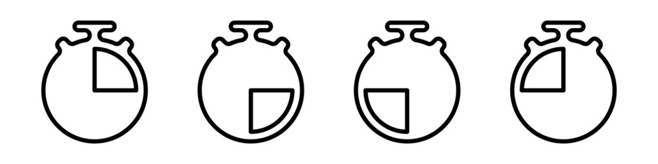 Stopwatches vector set. Countdown vector. Timers icon in modern style vector. Stylish watches vector. Linear stopwatches.