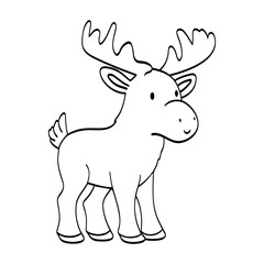 moose coloring page vector illustration