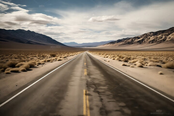 Naklejka premium road in desert