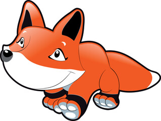 Baby Fox - cartoon and vector character