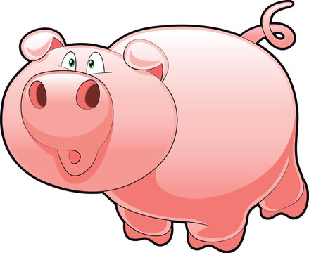 Baby Pig, cartoon and vector character