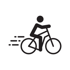 Bicycle vector icon. Bicycle flat sign design. Bicycle symbol pictogram. UX UI icon. Man on bicycle icon