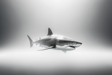 Fototapeta premium Great White Shark (Carcharodon carcharias). created with generative AI
