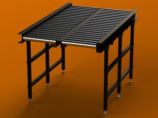 Free Roller Conveyor 3D model