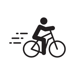 Obraz premium Bicycle vector icon. Bicycle flat sign design. Bicycle symbol pictogram. UX UI icon. Man on bicycle icon