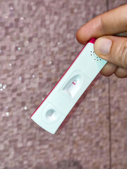 Pregnancy test. negative pregnancy test close up