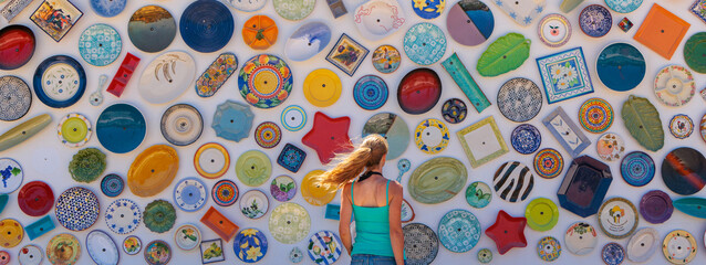 Traditional ceramic pottery of Portugal- tourism, travel, vacation concept