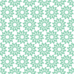 Green Leaf Wreath Motif Seamless Vector Repeat Pattern