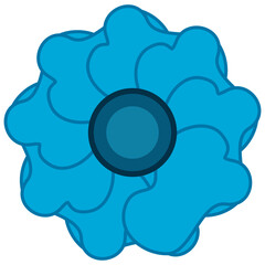 Blue flower icon. Vector illustration.