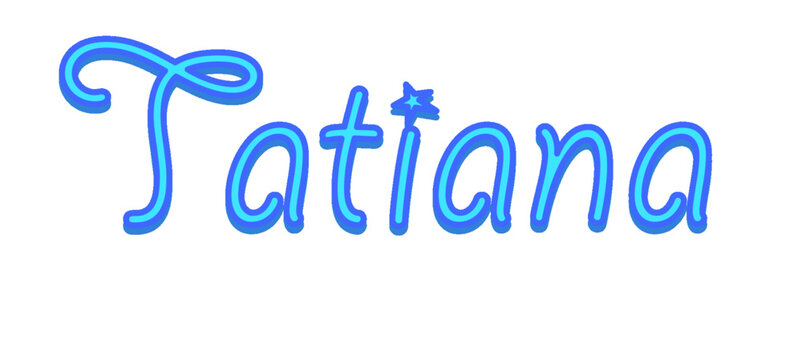 Tatiana - light blue color - female name - sparkles - ideal for websites, emails, presentations, greetings, banners, cards, books, t-shirt, sweatshirt, prints


