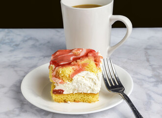 strawberry  square  with a creamy filling