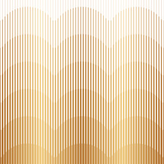 Halftone line pattern. Gold abstract degraded tile isolated on white background. Fading golden geometric tileable. Gradient fadew tessellation. Modern faded trellis. Fades prints. Vector illustration - obrazy, fototapety, plakaty