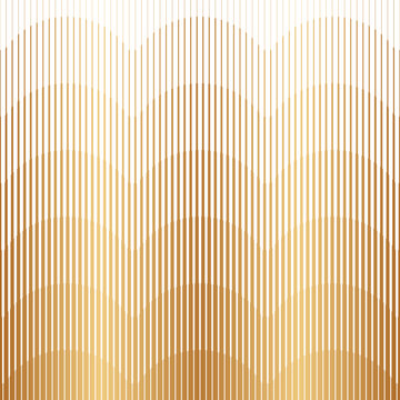 Halftone line pattern. Gold abstract degraded tile isolated on white background. Fading golden geometric tileable. Gradient fadew tessellation. Modern faded trellis. Fades prints. Vector illustration
