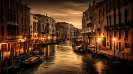 Fototapeta na wymiar The Grand Canal. Venice. Breathtaking travel destination place. Generative AI