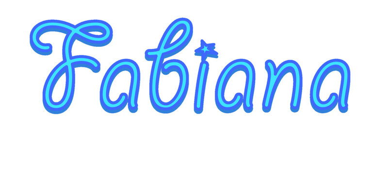 Fabiana - light blue color - female name - sparkles - ideal for websites, emails, presentations, greetings, banners, cards, books, t-shirt, sweatshirt, prints

