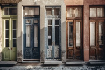 Fototapeta na wymiar Choosing doors and windows. Generative AI