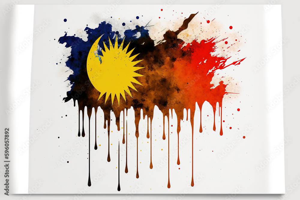 Poster Image of watercolor splash and explosion abstract art . Admirable Generative AI image .