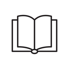 Book vector icon. Open book flat sign design. Linear book icon. Book symbol pictogram. Magazine icon. Notebook symbol. Document sign. UX UI icon