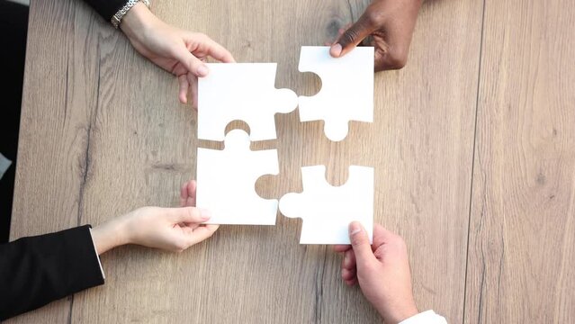 business solution, corporate unity teambuilding concept, top view