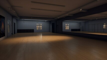 Fototapeta na wymiar empty dance studio in a metaverse. generative AI
