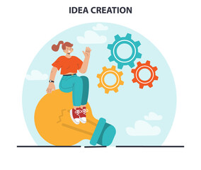 Generation of a creative idea or business solution in a brainstorm.